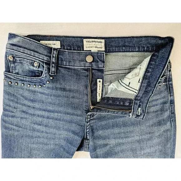 Lucky Brand 29X33 Women's Low Rise Flare Yellowstone Embroidered Y Jeans Sz 8/29 - Picture 12 of 16